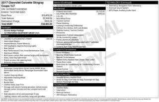 2017 Chevrolet Corvette Stingray 1LT