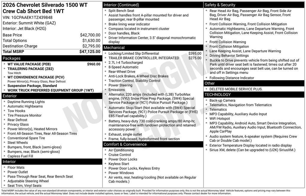 2026 Chevrolet Silverado 1500 WT