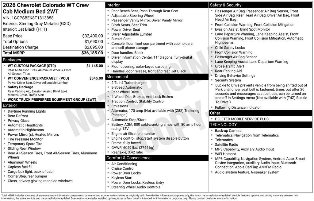 2026 Chevrolet Colorado WT
