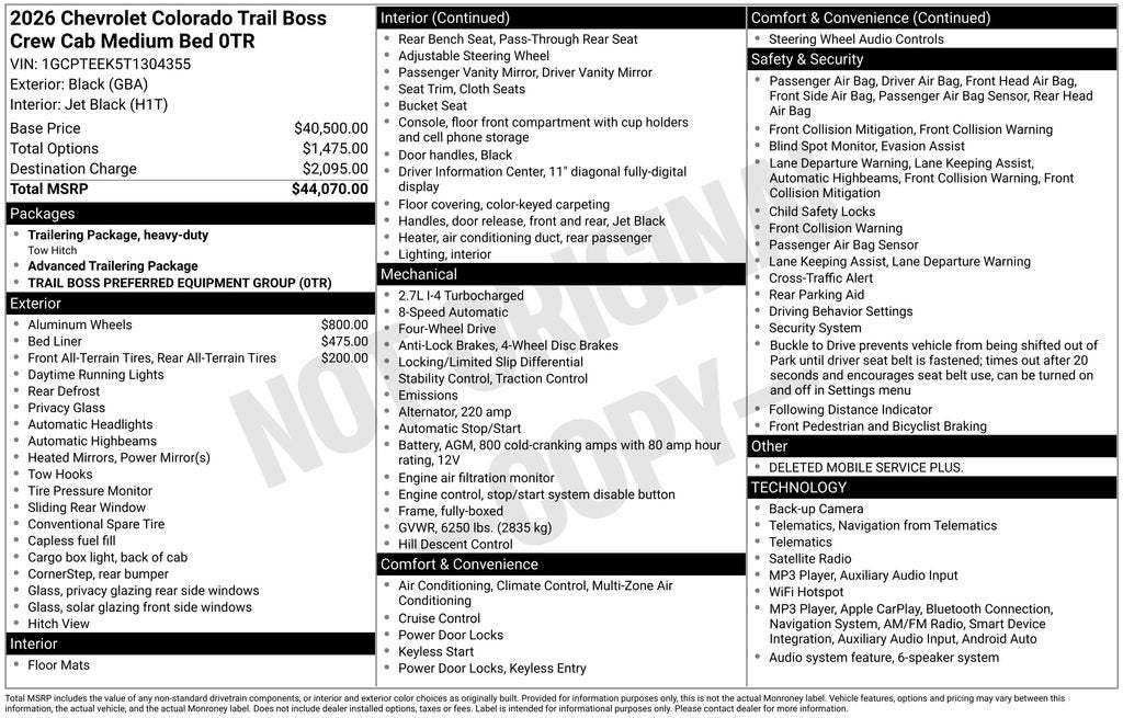 2026 Chevrolet Colorado Trail Boss