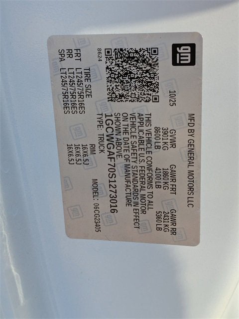 2025 Chevrolet Express Cargo 2500 WT