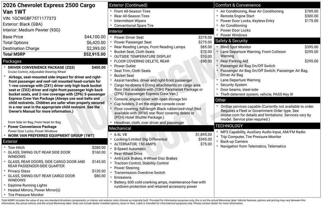 2026 Chevrolet Express Cargo WT