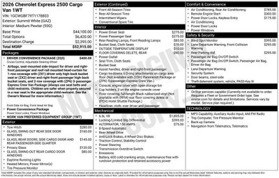 2026 Chevrolet Express Cargo WT