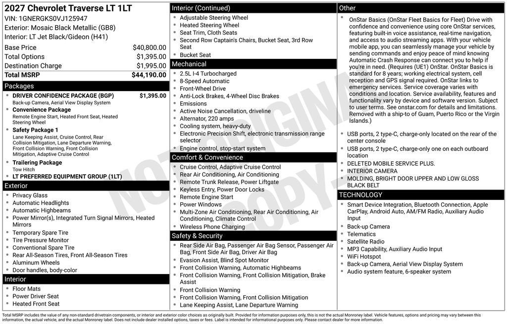 2027 Chevrolet Traverse LT
