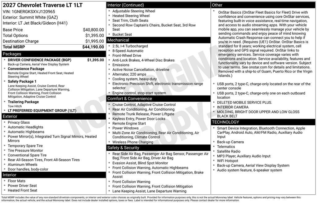 2027 Chevrolet Traverse LT
