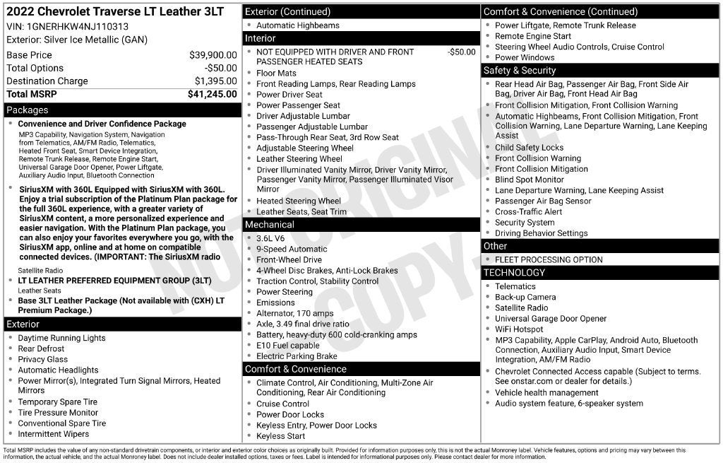 2022 Chevrolet Traverse LT Leather