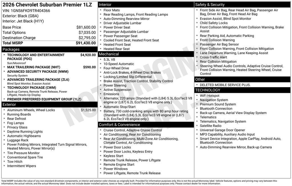 2026 Chevrolet Suburban Premier