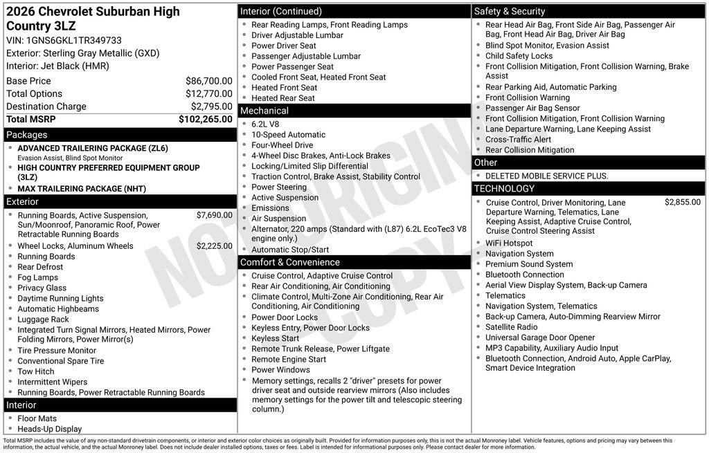 2026 Chevrolet Suburban High Country