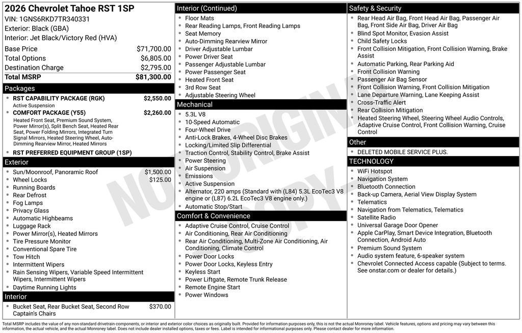2026 Chevrolet Tahoe RST