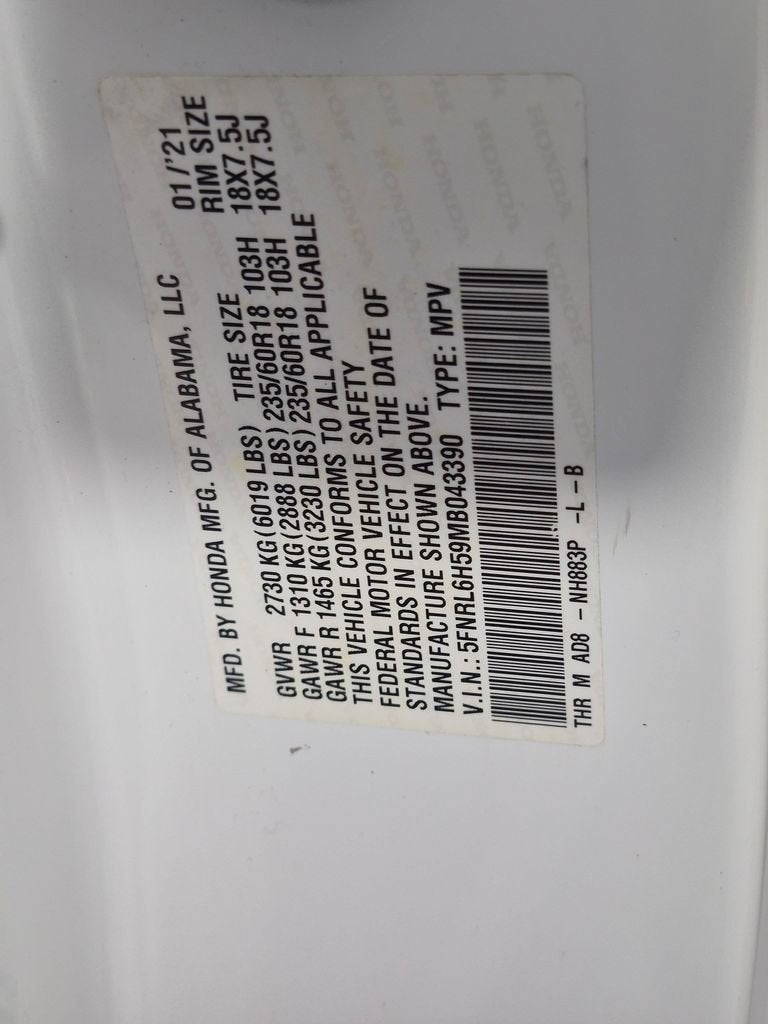 2021 Honda Odyssey EX