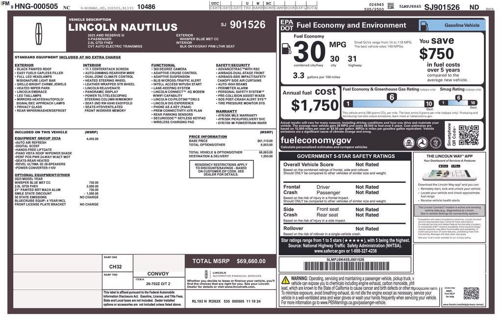 2025 Lincoln Nautilus Reserve