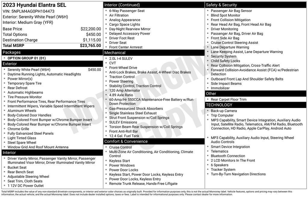 2023 Hyundai Elantra SEL
