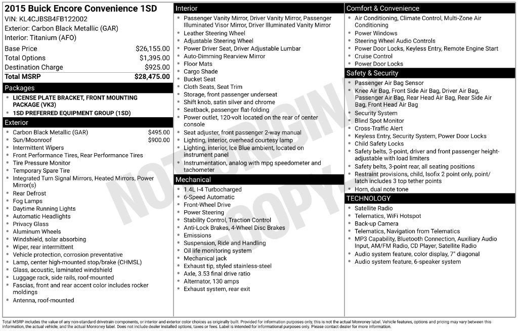 2015 Buick Encore Convenience