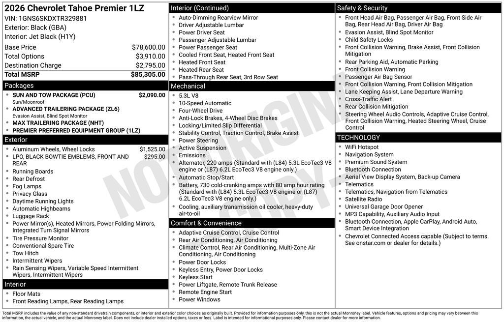 2026 Chevrolet Tahoe Premier