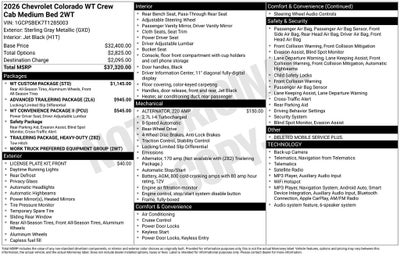 2026 Chevrolet Colorado Work Truck