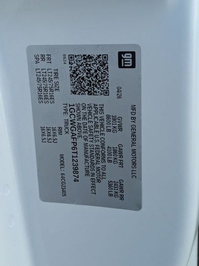 2026 Chevrolet Express 2500 Work Van Cargo