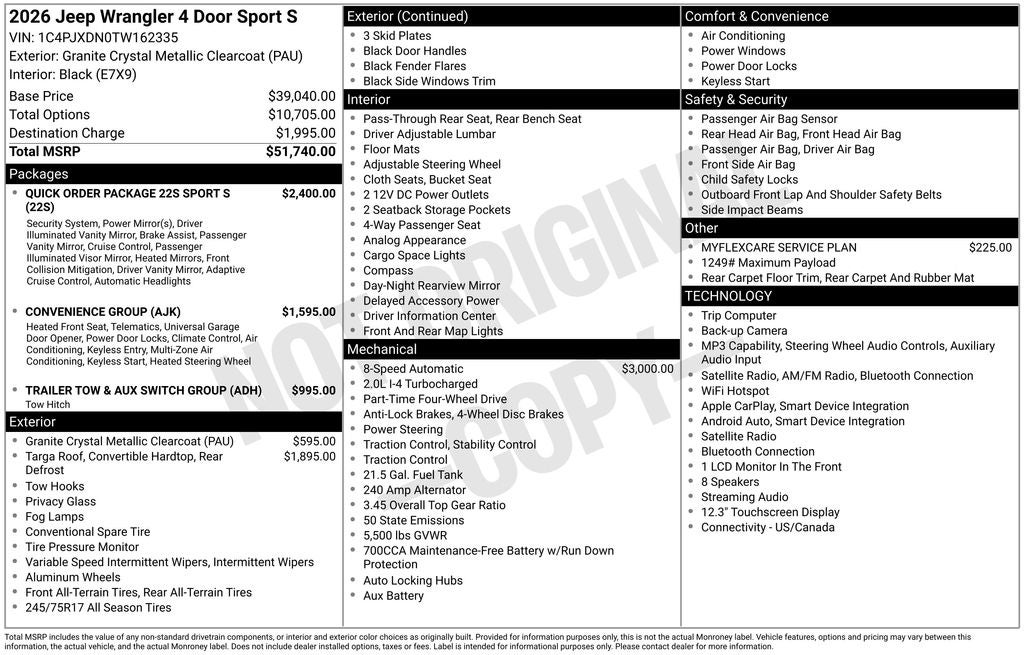 2026 Jeep Wrangler Sport S