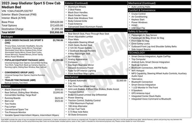 2023 Jeep Gladiator Sport S