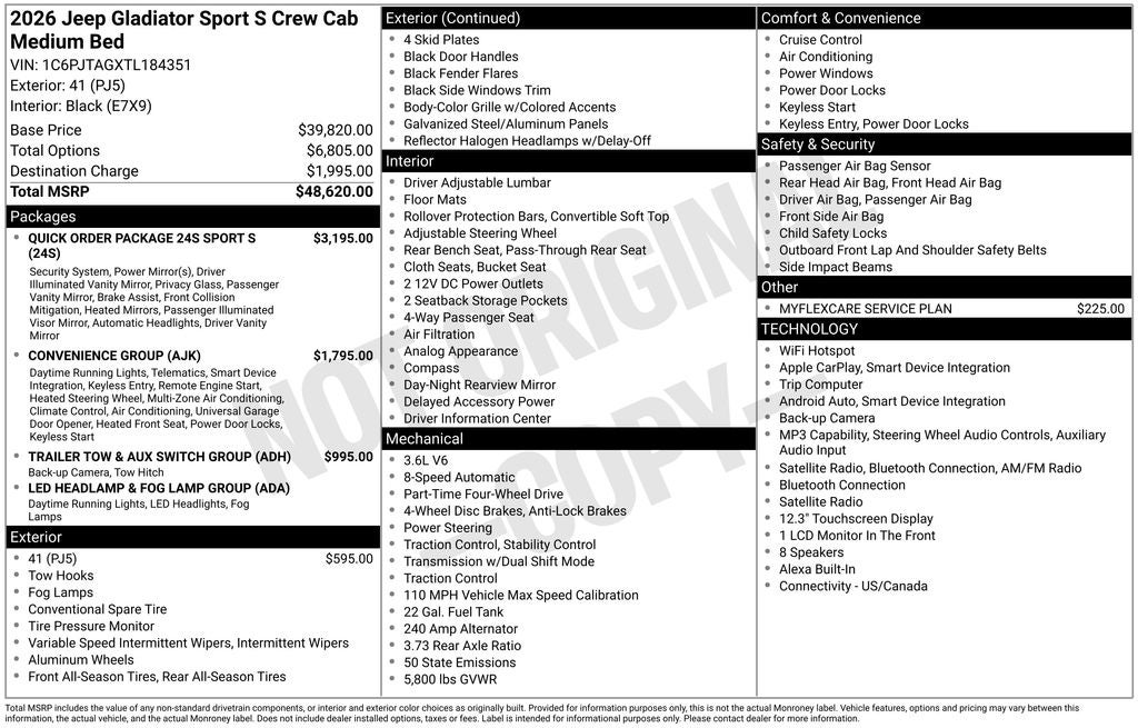 2026 Jeep Gladiator Sport S