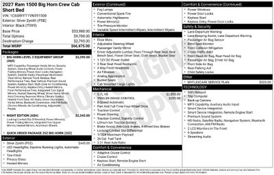 2027 RAM 1500 Big Horn/Lone Star