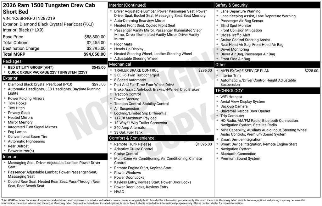 2026 RAM 1500 Tungsten