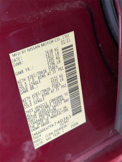 2015 Nissan Frontier SV