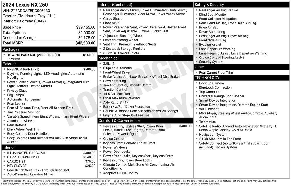 2024 Lexus NX 250 Base