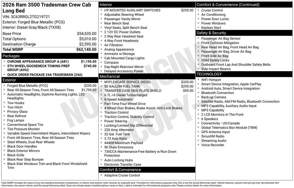 2026 RAM 3500 Tradesman