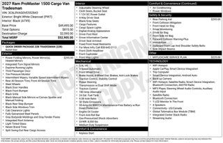 2027 RAM ProMaster 1500 Low Roof