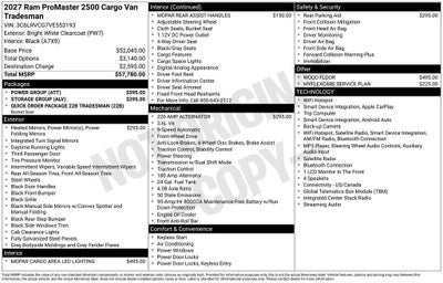 2027 RAM ProMaster 2500 High Roof