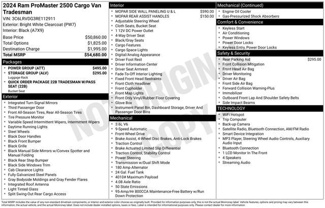 2024 RAM ProMaster 2500 High Roof