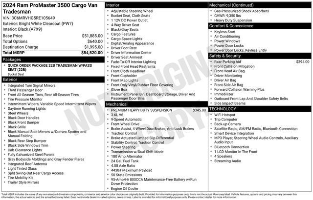 2024 RAM ProMaster 3500 High Roof
