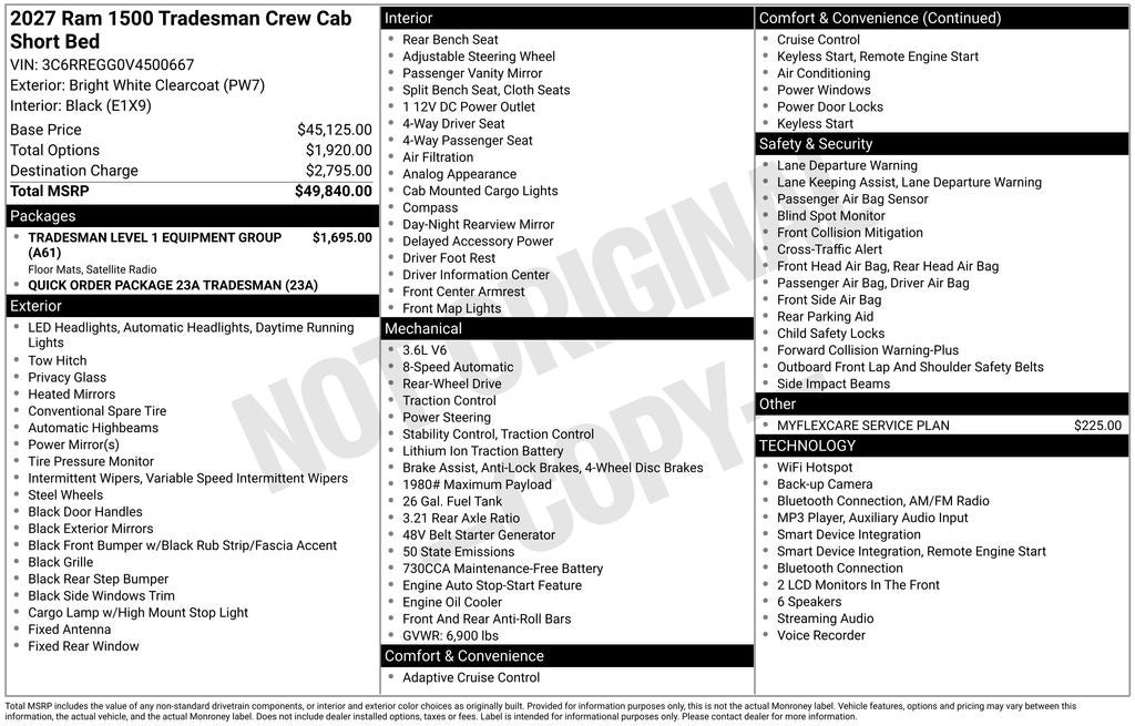 2027 RAM 1500 Tradesman