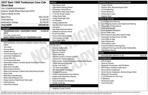 2027 RAM 1500 Tradesman
