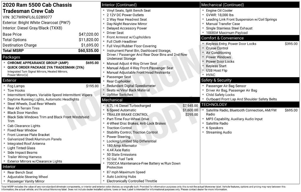 2020 RAM 5500HD Tradesman