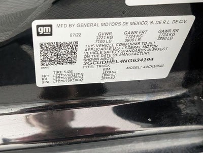 2022 Chevrolet Silverado 1500 4WD Crew Cab Short Bed ZR2