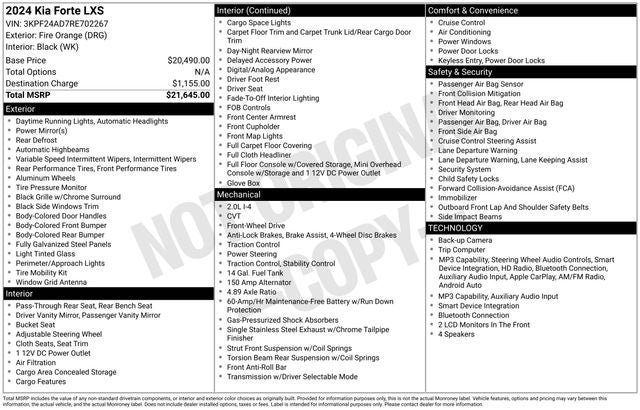 2024 Kia Forte LXS