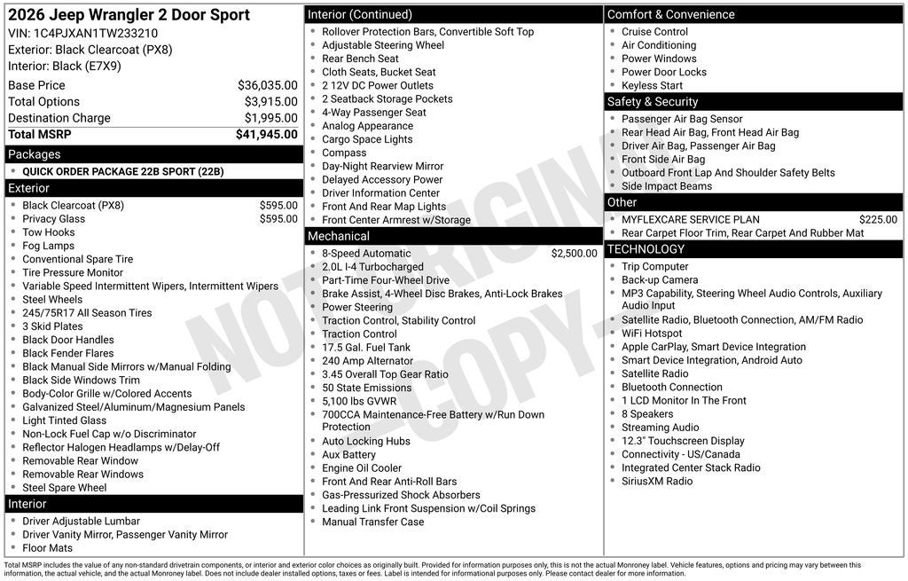 2026 Jeep Wrangler Sport