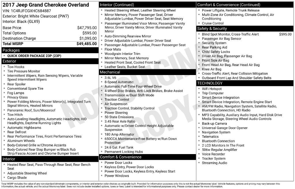 2017 Jeep Grand Cherokee Overland