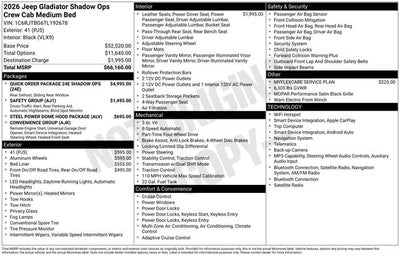 2026 Jeep Gladiator Shadow Ops
