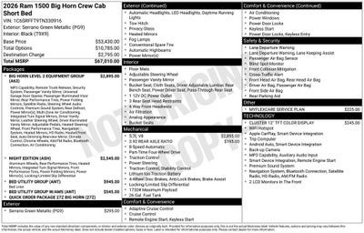 2026 RAM 1500 Big Horn/Lone Star
