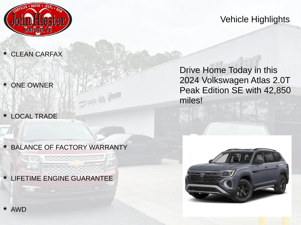 2024 Volkswagen Atlas 2.0T Peak Edition SE w/Technology