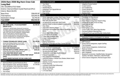 2026 RAM 3500 Big Horn