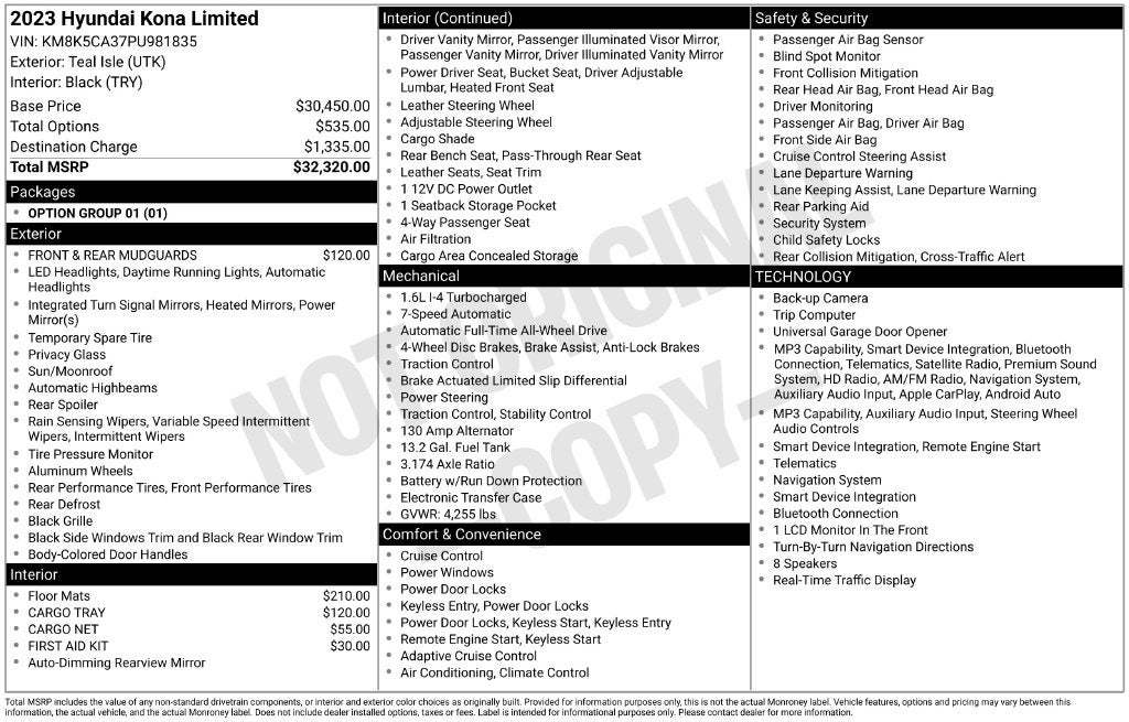 2023 Hyundai Kona Limited