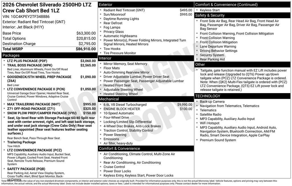 2026 Chevrolet Silverado 2500 HD LTZ