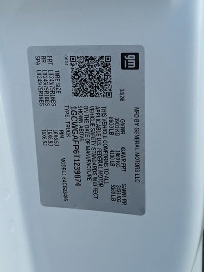 2026 Chevrolet Express Cargo 1WT