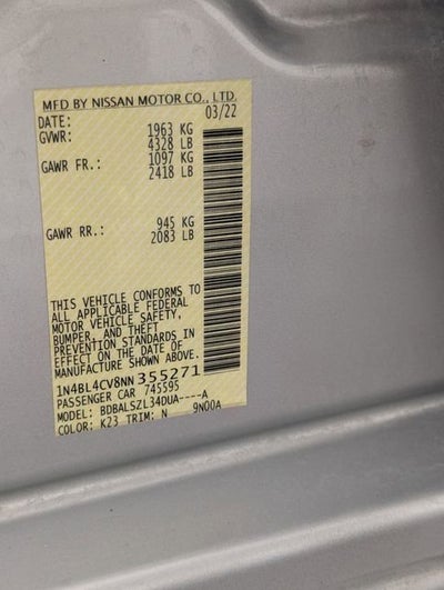 2022 Nissan Altima SR FWD