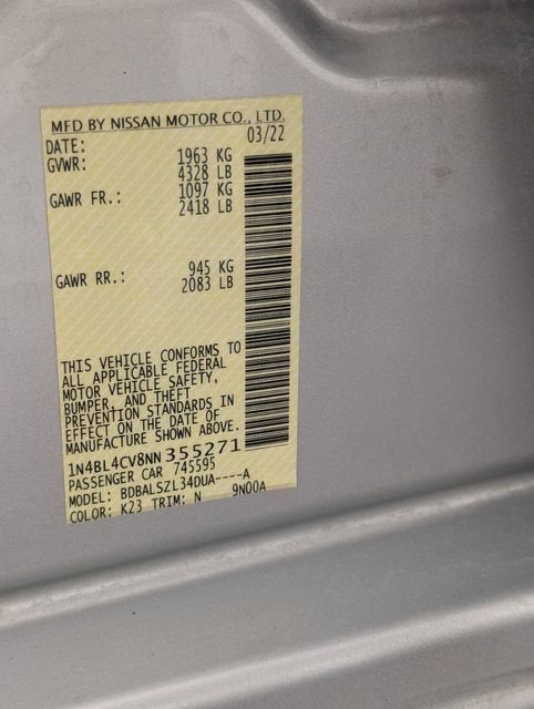 2022 Nissan Altima SR FWD